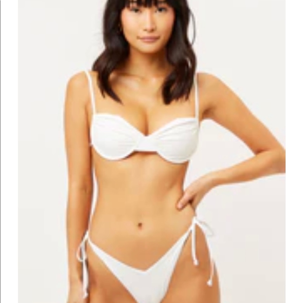 NWT Frankie’s Bikinis white bathing suit SET!